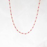 925 Silver Cream Enamel Beaded Necklace - Image 6