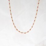 925 Silver Cream Enamel Beaded Necklace - Image 5