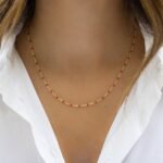 925 Silver Cream Enamel Beaded Necklace - Image 3