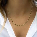 925 Silver Cream Enamel Beaded Necklace - Image 2