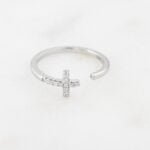 95 Silver Cross Open Cuff Ring - Image 3