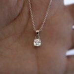 925 Silver Cushion Diamond Necklace - Image 9
