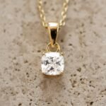 925 Silver Cushion Diamond Necklace - Image 8