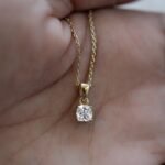 925 Silver Cushion Diamond Necklace - Image 4