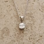 925 Silver Cushion Diamond Necklace - Image 2