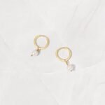 925 Silver Pearl Charm Hoops - Image 5