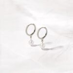 925 Silver Pearl Charm Hoops - Image 4