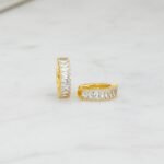 925 Silver Baguette Hoops Earrings - Image 5