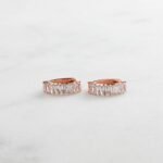 925 Silver Baguette Hoops Earrings - Image 4