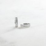 925 Silver Baguette Hoops Earrings - Image 2