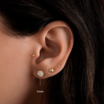 925 Silver Classic Diamond Stud Earrings - Image 4