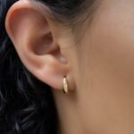 925 Silver Dome Huggies Earrings - Image 3