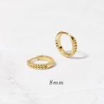 925 Silver Double Beaded Hoop Earrings - Image 3