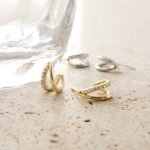 925 Silver Double Hoop Design Earrings - Image 10