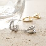 925 Silver Double Hoop Design Earrings - Image 3