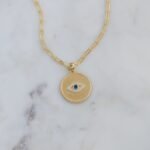 925 Silver Evil Eye Medallion Necklace - Image 2
