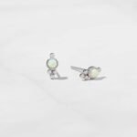925 Silver Embellished Opal Studs - Image 2