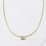 925 Silver Emerald Shape Bezel Statement Necklace - Image 4