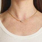 925 Silver Emerald Shape Bezel Statement Necklace - Image 3