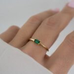 925 Silver Emerald Baguette Ring - Image 6