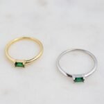 925 Silver Emerald Baguette Ring - Image 7