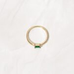 925 Silver Emerald Baguette Ring - Image 8