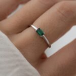 925 Silver Emerald Baguette Ring - Image 5