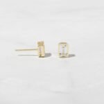 925 Silver Emerald Cut Stud Earrings - Image 3