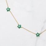925 Silver Emerald Flower Necklace - Image 5