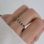 925 Silver Emerald Stacking Ring - Image 2