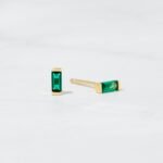 925 Silver Emerald Studs Earrings - Image 7