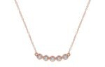 925 Silver Five Stone Bar Necklace - Image 2