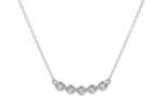925 Silver Five Stone Bar Necklace - Image 3