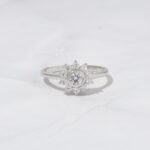 925 Silver Flower Engagement Ring - Image 3