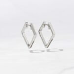 925 Silver Geometric Hoop Earrings - Image 3