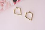 925 Silver Geometric Hoop Earrings - Image 2