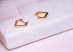 925 Silver Geometric Huggies Earrings - Image 6