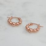 925 Silver Graduated Beaded Hoop Earrings - Image 3