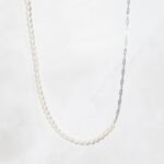 925 Silver Pearl & Paperclip Chain Necklace - Image 5