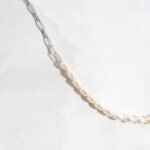 925 Silver Pearl & Paperclip Chain Necklace - Image 2