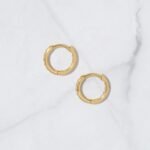 925 Silver Studded Huggies Earrings - Image 5