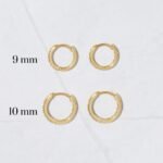 925 Silver Studded Huggies Earrings - Image 4