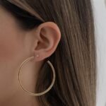 925 Silver Large Classic Hoops Earring - Image 7