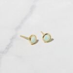 925 Silver Large Opal Studs Earrings - Image 5