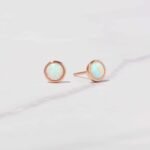 925 Silver Large Opal Studs Earrings - Image 2