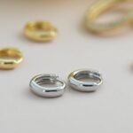 925 Silver Minimalist Huggies Earrings - Image 2