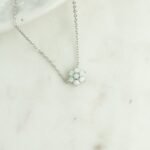 925 Silver Opal Flower Necklace - Image 2