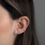 925 Silver Baguette Opal Halo Stud Earrings - Image 6