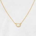 925 Silver Opal Halo Necklace - Image 2