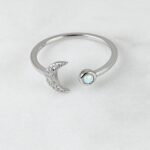925 Silver Opal Moon Ring - Image 5